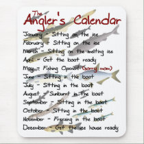 Le calendrier Mousepad du pêcheur à  la ligne tapis de souris
