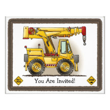 Le camion de grue badine l'invitation de partie
