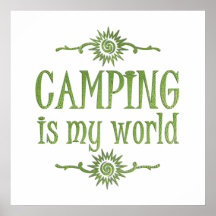 Le camping est mon monde posters