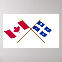 Le Canada et les drapeaux croisés par Québec Affiches