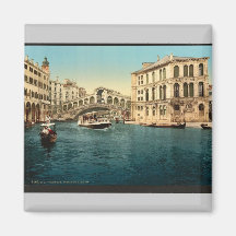 Le canal grand avec le pont de Rialto, Venise, il Aimants Pour Réfrigérateur
