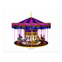 Le carrousel rose carte postale