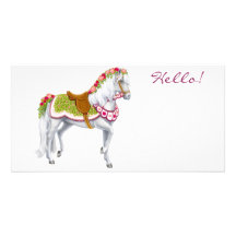 Le carte photo de cheval de rose photocarte personnalisée