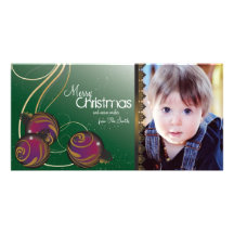 Le carte photo élégant de Noël ornemente et tourbi Photocartes