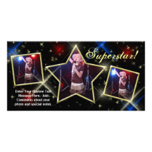 Le carte photo fait sur commande de superstar, la  carte avec photo