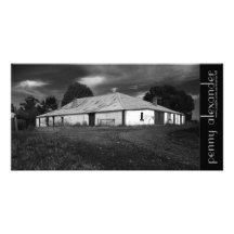 Le carte photo noir et blanc de vieille grange carte avec photo