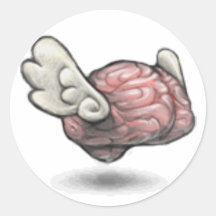 Le cerveau de Qiqqa ! Autocollants Ronds