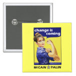 Le "changement est" McCain/Parti Républicain venan Badges Avec Agrafe