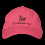 "Le chapeau brodé de Salmonator" - casquettes brodées