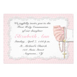 Le chapelet rose religieux perle l'invitation
