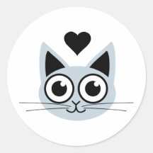 Le chat bleu le plus mignon autocollants