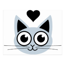 Le chat bleu le plus mignon carte postale