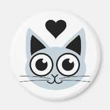 Le chat bleu le plus mignon magnets