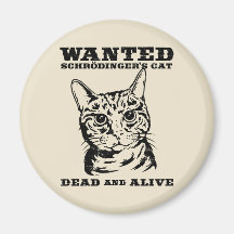 Le chat de Schrodinger a voulu des morts ou vivant Aimants Pour Réfrigérateur