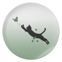 Le chat et le papillon assiettes pour soirée