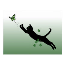Le chat et le papillon carte postale