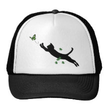 Le chat et le papillon casquettes de camionneur