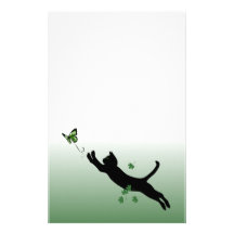 Le chat et le papillon papier à lettre