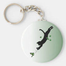 Le chat et le papillon porte-clé