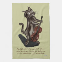 Le chat et le violon serviette pour les mains