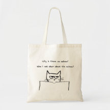 Le chat fâché exige le saumon sacs en toile