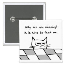 Le chat fâché vous veut hors du lit badges avec agrafe