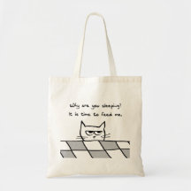 Le chat fâché vous veut hors du lit sacs fourre-tout