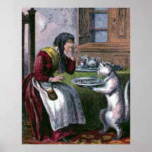 Le "chat illustration de livre vintage apporte poi posters