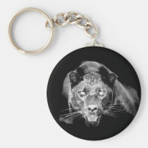 Le chat noir sauvage de Jaguar hurle Keychain Porte-clef