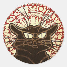 Le Chat Noir, Vente Hôtel Drouot Autocollants Ronds