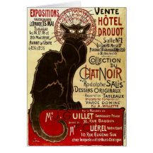 Le Chat Noir, Vente Hôtel Drouot Carte De Vœux