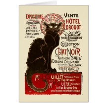 Le Chat Noir, Vente Hôtel Drouot Carte De Vœux
