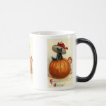 Le chat vintage de Halloween avec le chapeau Morph