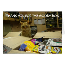 Le chat vous remercient carte de note
