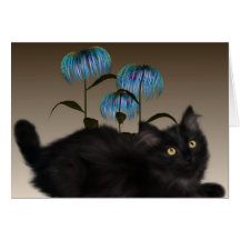 Le chaton fleurit la carte de note