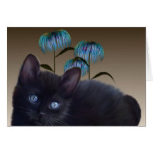 Le chaton fleurit la carte de note