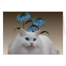 Le chaton fleurit la carte de note
