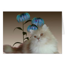 Le chaton fleurit la carte de note