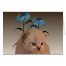 Le chaton fleurit la carte de note