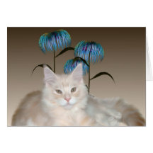 Le chaton fleurit la carte de note