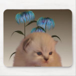 Le chaton fleurit Mousepad Tapis De Souris