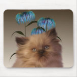 Le chaton fleurit Mousepad Tapis De Souris
