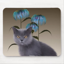 Le chaton fleurit Mousepad Tapis De Souris
