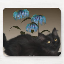 Le chaton fleurit Mousepad Tapis De Souris