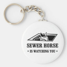 Le cheval d'égout vous observe porte-clés