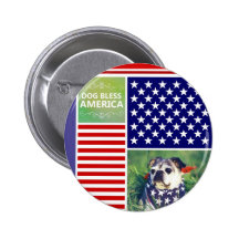Le chien bénissent l'Amérique patriotique Badges Avec Agrafe