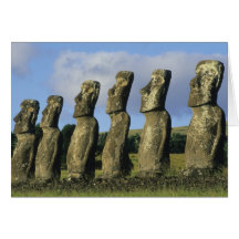 Le Chili, île de Pâques, Rapa Nui, Ahu Akivi Carte De Vœux