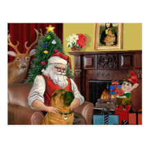 Le Chinois Shar Pei de Père Noël Carte Postale