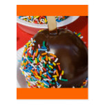 Le chocolat a couvert la carte postale d'Apple