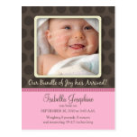 Le chocolat pointille le faire-part de naissance d carte postale
